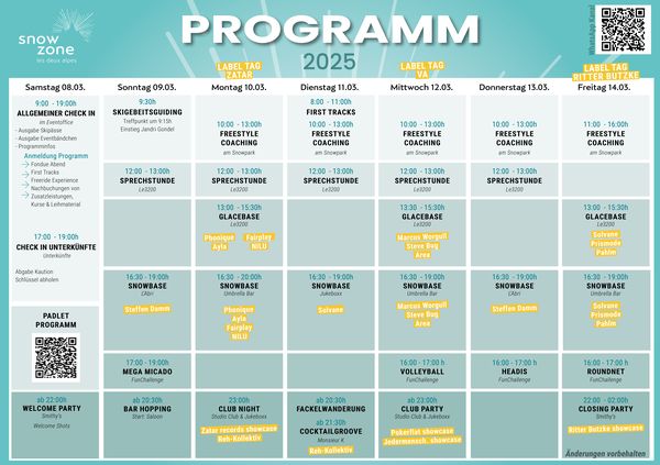 Programm SnowZone 2025